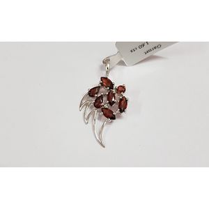 Handmade 925 Sterling Silver <b>Garnet</b> Pendant for Women Shah Gems' Religious Charm with Amethyst and Pearl Numbered Pattern - Product Image 2