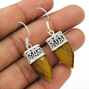 Precioso aspecto 925 plata esterlina piedra preciosa de ojo de tigre natural diseño único pendiente colgante para su fabricante de joyería hecha a mano - Product Image 4