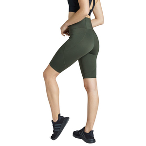 High Waist Seamless Yoga Shorts Solid Green Spandex Polyester Elastic Waist <b>Women</b> Workout Fitness Short Leggings - Product Image 4