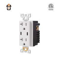 ETL Onaylı 30W 2 USB-C Şarj Cihazlı Çift Prizli Duvar Soketi 20A 125V ABD Elektrik Prizi QC3.0 AFC FCP SCP Apple 2.4A Desteği