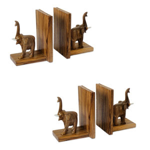 OEM personnalisé de haute qualité serre-livres en bois de récupération fabriqués à la main au design moderne supports en bois pour la maison accessoires décoratifs - Product Image 6