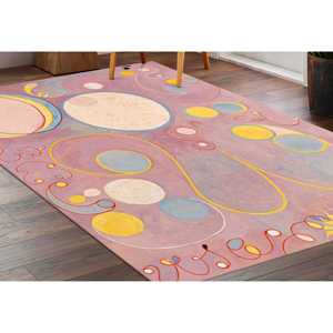 Hilma af Klint Printed <b>Rug</b>: <b>Boho</b> Chic Salon Hallway Decor,Nonwoven Thin <b>Rug</b> - Product Image 3
