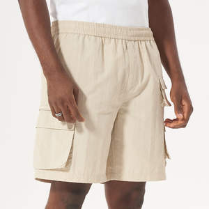 Custom Men's Summer Casual Cotton Fleece Sweat <b>Shorts</b> <b>Elastic</b> <b>Waist</b> Drawstring Gym <b>Cargo</b> with Solid Pattern for Streetwear - Product Image 3