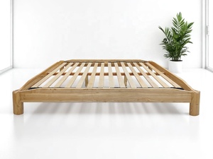 Marco de cama de plataforma de madera maciza de Fresno Diseño bajo para juegos de dormitorio minimalistas Muebles MOQ bajo Hecho en Vietnam - Product Image 4