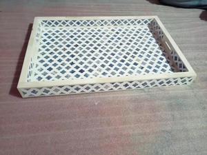 Bandeja de servicio con incrustaciones de hueso del proveedor Pulido brillante hecho a mano de color blanco y negro con el último diseño - Product Image 6