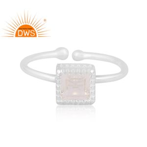 Best Selling Fine Sterling Silver Natural Crystal Quartz Gemstone <b>Adjustable</b> <b>Ring</b> Custom Jewelry Manufacturer - Product Image 3