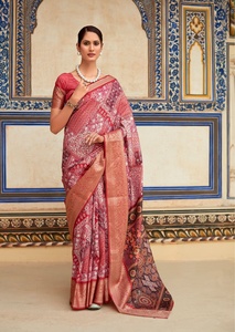 Nueva última seda Gajji con estampado de telar a mano Fancy Jari Chex Pallu Heavy Saree con piezas de blusa de lujo - Product Image 6