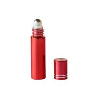 Hochwertige Luxus 10ml leere runde bunte Parfüm ätherische Öl flasche galvani sierte Glas walzen flasche mit Stahlkugel