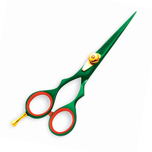 Tijeras de peluquero profesional con acabado recubierto de verde Hecho de acero inoxidable alemán de primera calidad - Product Image 6