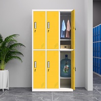 Armoire de rangement métallique à 6 compartiments pour vestiaire de gym, fitness, école - Casier démontable pour vêtements