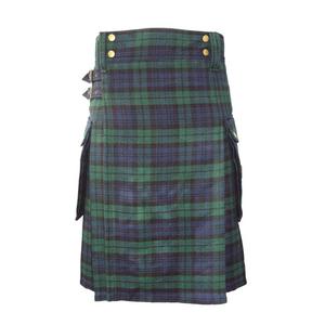 Kilt pour hommes Jupe plissée à poches de couleur contrastée style écossais à la mode pour hommes Kilt Shirt - Product Image 1