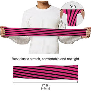Mangas de brazo de rayas abstractas negras y rosas 1 par, Mangas de brazo de refrigeración largas con protección UV para hombres y mujeres - Product Image 6