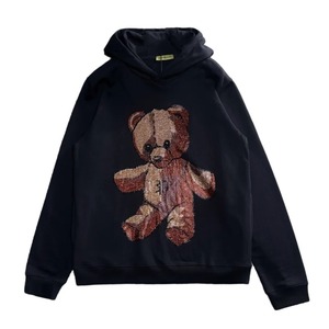 TeddyBear Rhinestones Ropa de moda para hombres Ropa de calle para parejas Couture 2024 Otoño Invierno Sudadera con capucha 100% Algodón Casual Nuevas sudaderas con capucha - Product Image 1