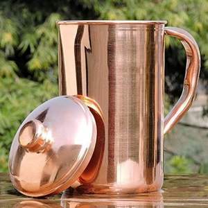 Luxury Quality Copper <b>Jug</b> with Lid Great Shiny Finished Ideal for Farmhouse and Restaurants Use - Product Image 1