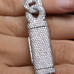 Moissanite Diamond Cuban <b>Chain</b> 925 Sterling <b>Silver</b> Elegant Body Jewelry for Parties and Special Occasions - Product Image 4