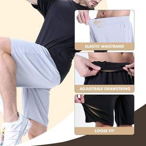 Pantalones cortos atléticos para hombre-Gimnasio Baloncesto Correr Entrenamiento Pantalones cortos negros de secado rápido con bolsillos para un rendimiento informal - Product Image 3