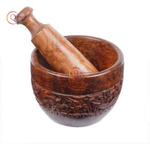 Mortero y Maja de utensilios de cocina de mesa de gran venta, mortero y Maja de madera de la mejor calidad, mortero y Maja de madera Natural hechos a mano - Product Image 4