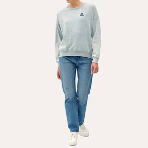 Sudadera de invierno de peso pesado Terry 300g con logotipo frontal bordado de lavado ácido de alta calidad para mujer - Product Image 1