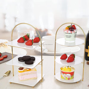 Fancy 3 Tier Cake Stand Postre Display o Fruit Stand con bandejas transparentes brillantes para bodas, cumpleaños y ocasiones - Product Image 4