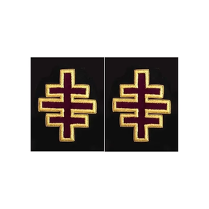 Bordado de lingotes Precio bajo Buena calidad Nuevo estilo Mangas masónicas Servicio OEM 2025 Caballeros Templarios Cruces de manga - Product Image 4