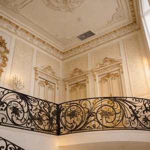 Rampe en fer forgé de style industriel, <span class=keywords><strong>garde</strong></span>-<span class=keywords><strong>corps</strong></span> en métal <span class=keywords><strong>noir</strong></span> mat pour escalier, balcon et design d'intérieur moderne - Product Image 4