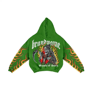 Jersey de algodón 100% hecho a medida, chándal de dos piezas de gran tamaño de talla grande para hombre, Sudadera con capucha French Terry para chándal - Product Image 2