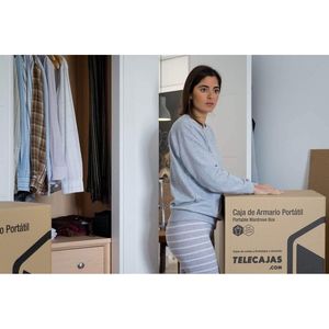 Portable Foldable 50x50x101 cm Wardrobe <b>Box</b> with Hanging Rod Easy Assembly for <b>Moving</b> Storage or Travel - Product Image 3