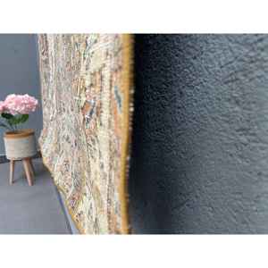 Alfombra Turca Vintage de 4.4x4.6 pies, Alfombra Decorativa, Alfombra de Lana Marrón - Product Image 2