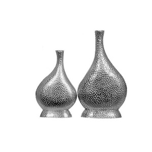 Handicraft Aluminum Metal Hammered Creative Design Flower <b>Vase</b> Modern Eco-Friendly Tabletop Wedding Decoration Metal Flower <b>Vase</b> - Product Image 1