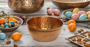 Bol mélangeur rond en métal en cuivre pour salade oeuf battant décoratif et cuisine à des fins de service bol de service en laiton pour bonbons moyen - Product Image 5