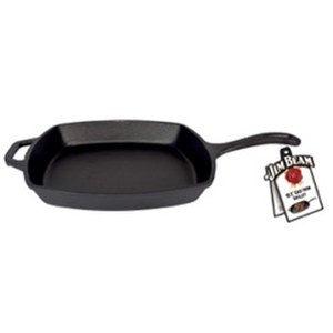 Jim Beam 10.5 <b>Cast</b> Iron Square <b>Pan</b> Metal Griddles Grill <b>Pans</b> for Induction Cooker - Product Image 1
