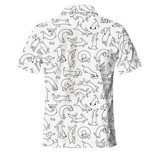 เสื้อกอล์ฟลายพิมพ์สุนัขคุณภาพดีที่สุดสำหรับผู้ชาย แขนสั้น ผ้าถัก ระบายอากาศได้ดี สวมใส่สบาย แห้งเร็ว - Product Image 2