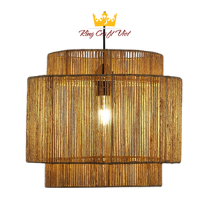 Abat-jour en jute naturel du fabricant du Vietnam Pendentif de plafonnier en paille de Style minimaliste français moderne FBA pour Amazon Complian - Product Image 1