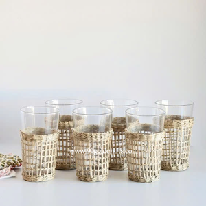 Handwoven Bamboo Country Style Reusable Eco-Friendly <b>Cups</b> & Saucers for Tea and Coffee - Product Image 4