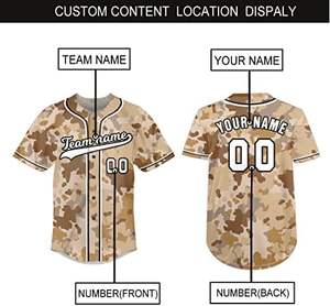 Nueva camiseta de béisbol personalizada para hombres, mujeres y jóvenes, estampado de camuflaje transpirable, ropa deportiva personalizable con nombre y número - Product Image 2