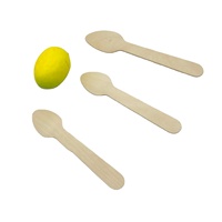 Cuillère en bois compostable de 110mm avec sac emballé