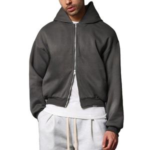 <b>Men</b> Crop Hoodie Short Length Streetwear Pullover Custom Logo <b>Hooded</b> Sweatshirt Fashion Gym <b>Top</b> Casual Hoodie for <b>Men</b> - Product Image 4