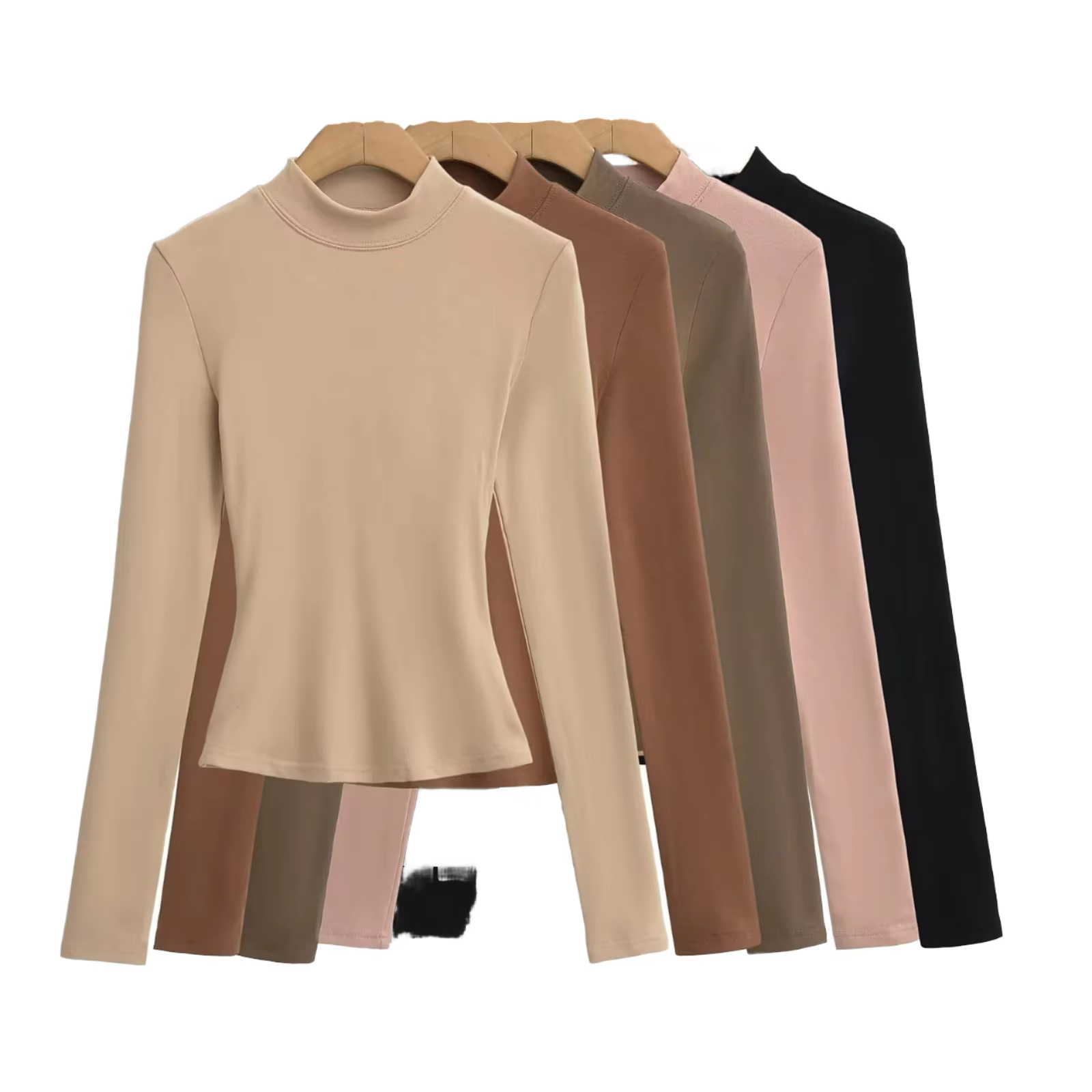 Women's Lightweight High Neck Thermal T-Shirt Compression Long Sleeve Yoga Top Four-Way Stretch Breathable Solid Yoga Clothing