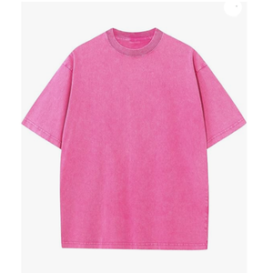 Camiseta de Hombre de Alta Calidad con Lavado Ácido, Estilo Urbano Desteñido al Sol, Manga Corta Extra Grande con Logotipo Frontal Estampado, Tejido de Punto - Product Image 3