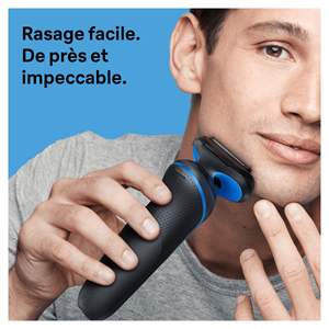 Rasoir électrique étanche IPX7 pour homme avec tondeuse de précision, brosse de nettoyage, rasoir rotatif à cinq lames, type remplaçable lavable - Product Image 6