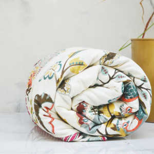 Fierté traditionnelle de paon partout imprimé Double réversible Dohar 100% coton Premium point à la main 90*115 "taille support couette - Product Image 2