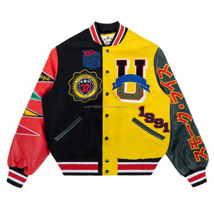 Wholesale Factory Custom Women's 100% Wool Chenille Embroidery Letterman Baseball Varsity Jacket Streetwear Style for <b>men</b> - Product Image 6