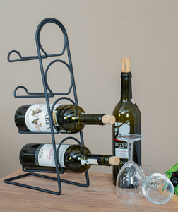 Porte-bouteilles moderne en métal pour comptoir, rangement de bouteilles, outil de bar, design durable, style minimaliste, forme rectangulaire, en fer - Product Image 2