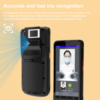 PDA robuste Android à reconnaissance biométrique, écran 5,5 pouces, 4G, scanner d'iris avec reconnaissance faciale et d'empreintes digitales, NFC, lecteur de codes-barres 2D