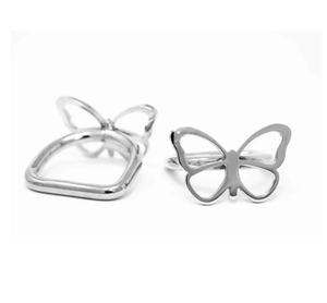 Servilletero con diseño de mariposa de aluminio, diseño de tendencia a la moda, anillos de tejido de mesa, artesanía natural - Product Image 1