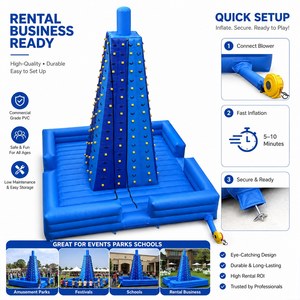 Parete d'Arrampicata Gonfiabile Commerciale con Tappeto di Atterraggio di Sicurezza per Parchi Avventura ed Eventi a Noleggio - Product Image 2