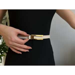 Ceinture fine pour femme de créateur avec boucle en alliage, style décontracté - Product Image 2