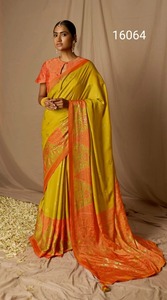 Saree de travail en soie de dernière génération en Georgette douce par Fab Zone - Product Image 5