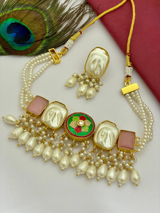 Elegant Baroque Choker Necklace Set for Women for Weddings, Formal Events, Parties & Gifting <b>Statement</b> <b>Jewelry</b> With Earrings - Product Image 2