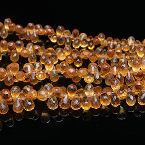 Vente chaude Citrine Naturelle Larme Briolette Perles Miel Citrine Côté Percé Goutte Forme Gemme Perles Premium Bijoux Seulement - Product Image 3